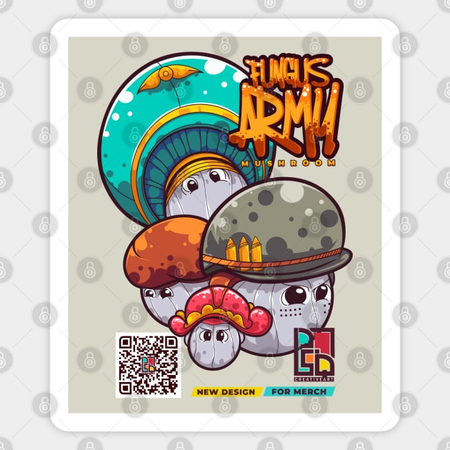 Fungus Cartoon Character Magnet by Alsiqcreativeart